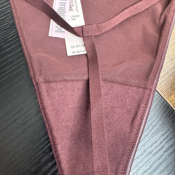 Victoria's Secret Faux Leather Adjustable V-String Panty Brown - Picture 6 of 8
